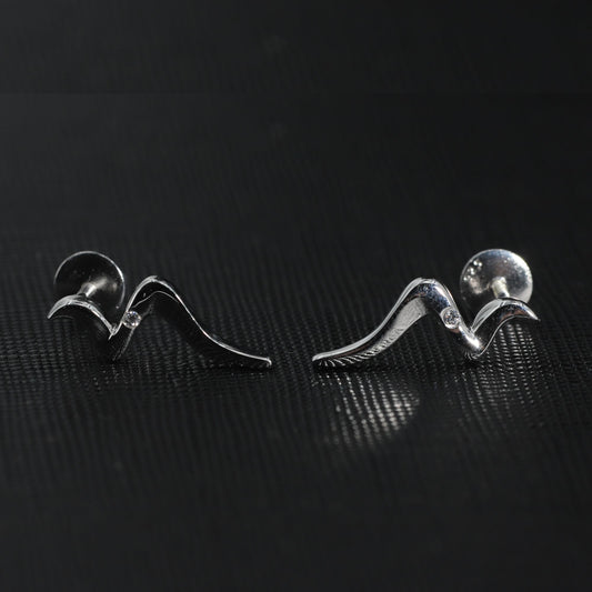 SPARKLING CURVE EARRINGS - STERLING SILVER