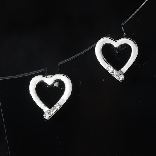 LOOP HEART EARRINGS - STERLING SILVER