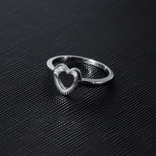 HEART SHAPED RING - STERLING SILVER