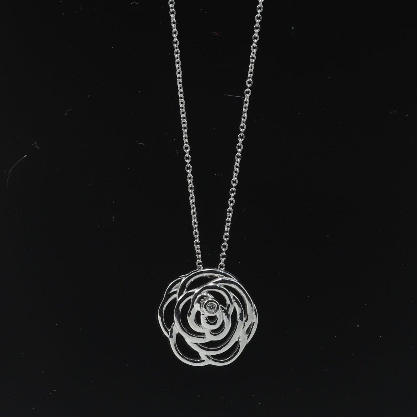 FLOWER ORBIT NECKLACE - STERLING SILVER