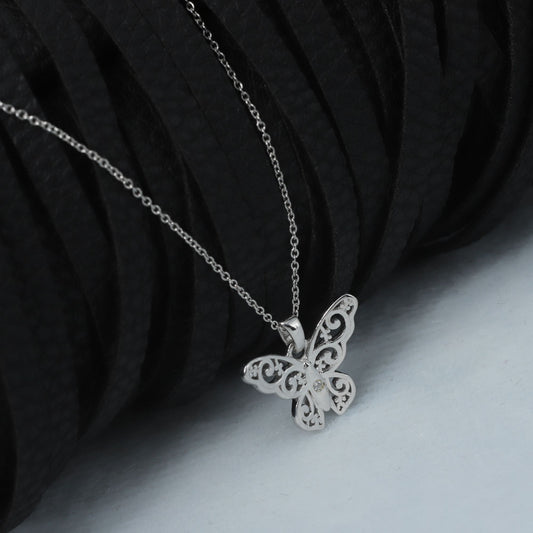 CHARMING BUTTERFLY NECKLACE - STERLING SILVER