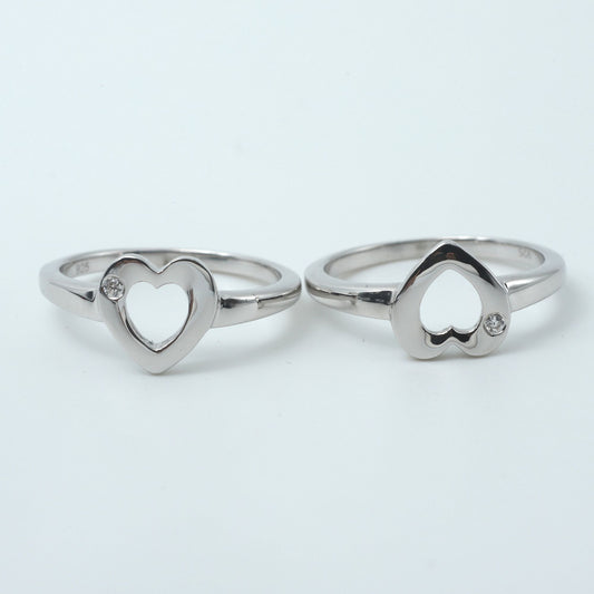 HEART SHAPED RING - STERLING SILVER