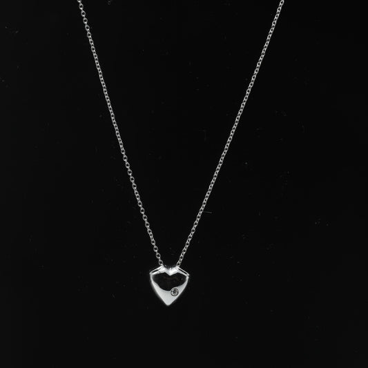 SOLID HEART NECKLACE - STERLING SILVER