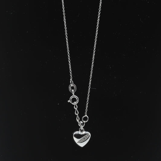 SHINING HEART PENDANT WITH EMBEDDED ZIRCONIA STONES - STERLING SILVER