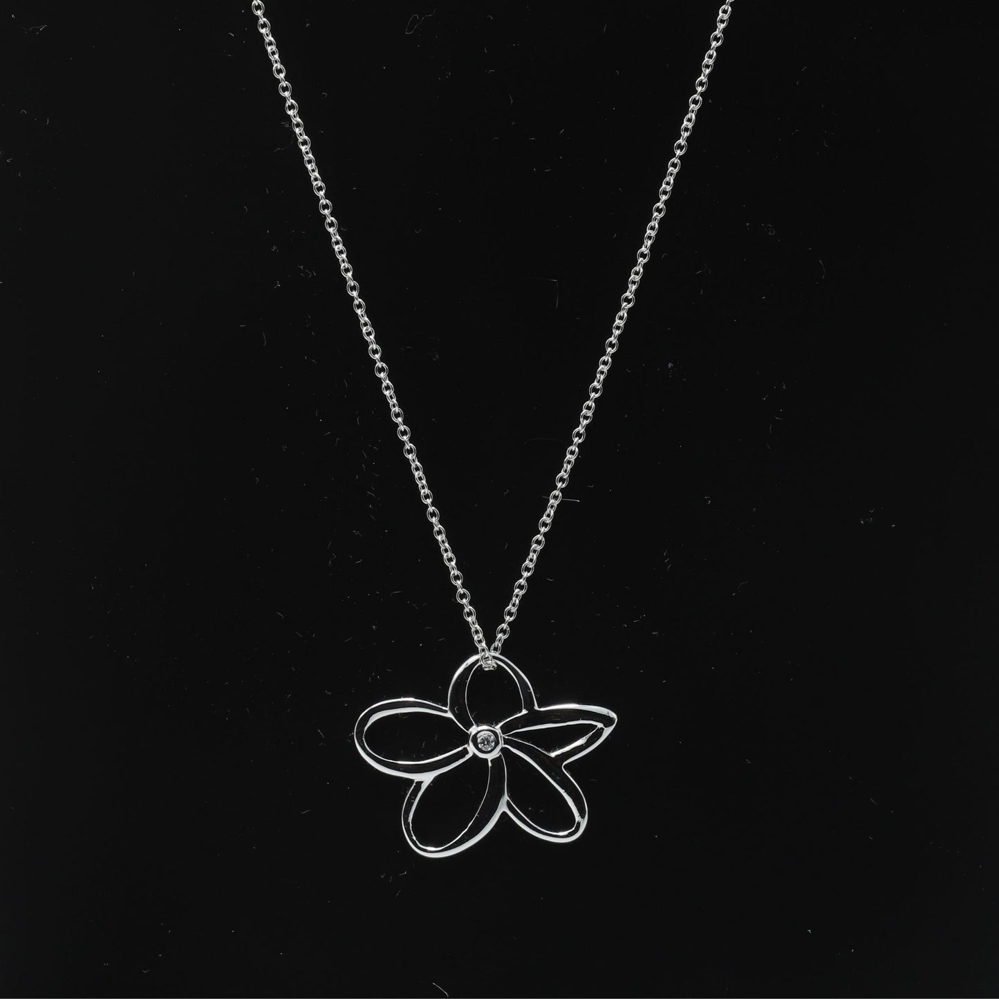 OPEN FLOWER NECKLACE - STERLING SILVER