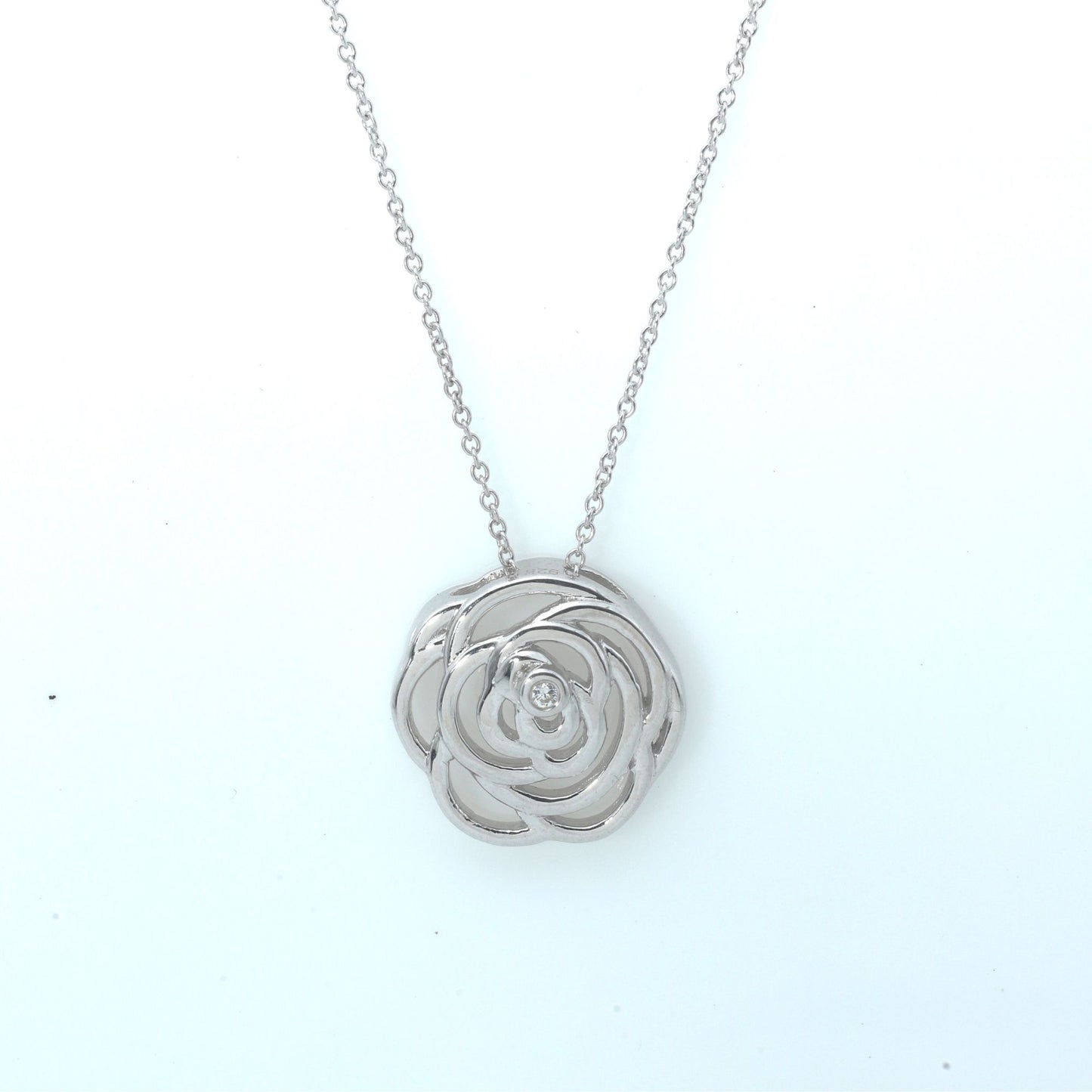 FLOWER ORBIT NECKLACE - STERLING SILVER