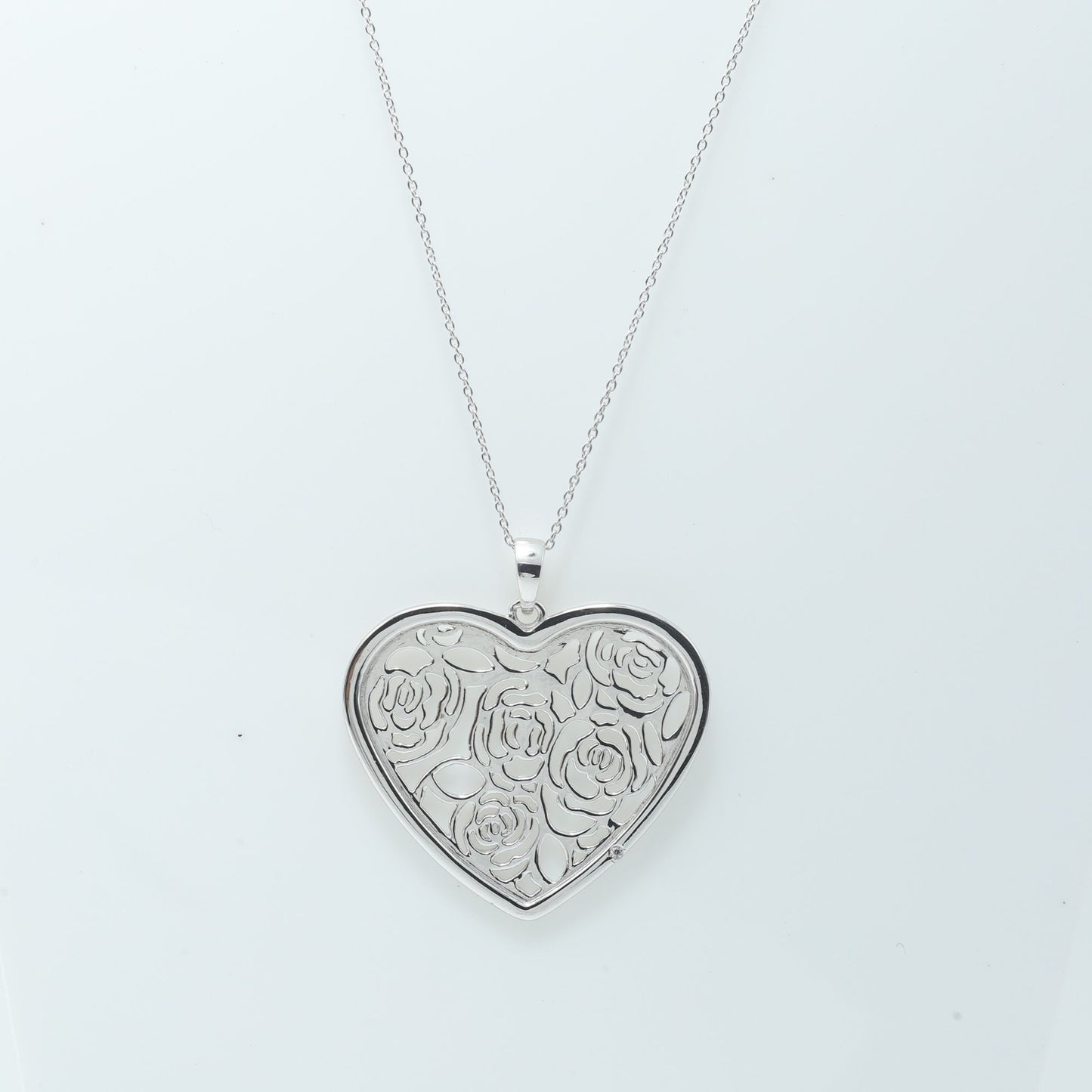 ORNATE HEART PENDANT, LARGE - STERLING SILVER