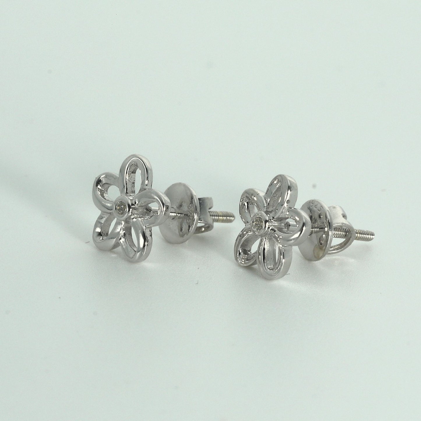 OPEN FLOWER EARRINGS - STERLING SILVER