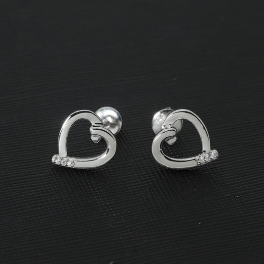 OPEN HEART EARRINGS - STERLING SILVER