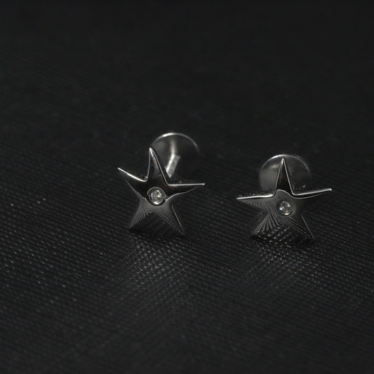 STAR EARRINGS - STERLING SILVER