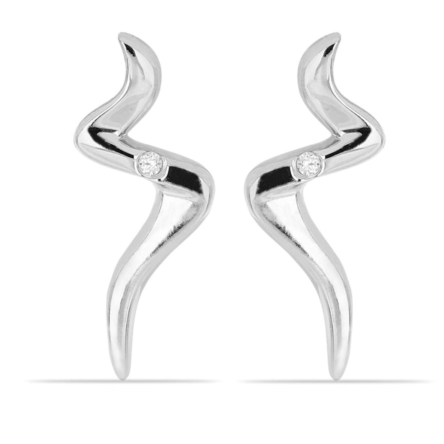 SPARKLING CURVE EARRINGS - STERLING SILVER