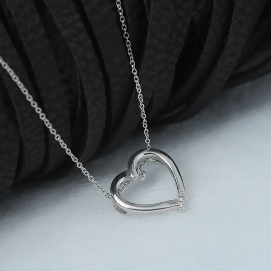 LOOP HEART NECKLACE - STERLING SILVER