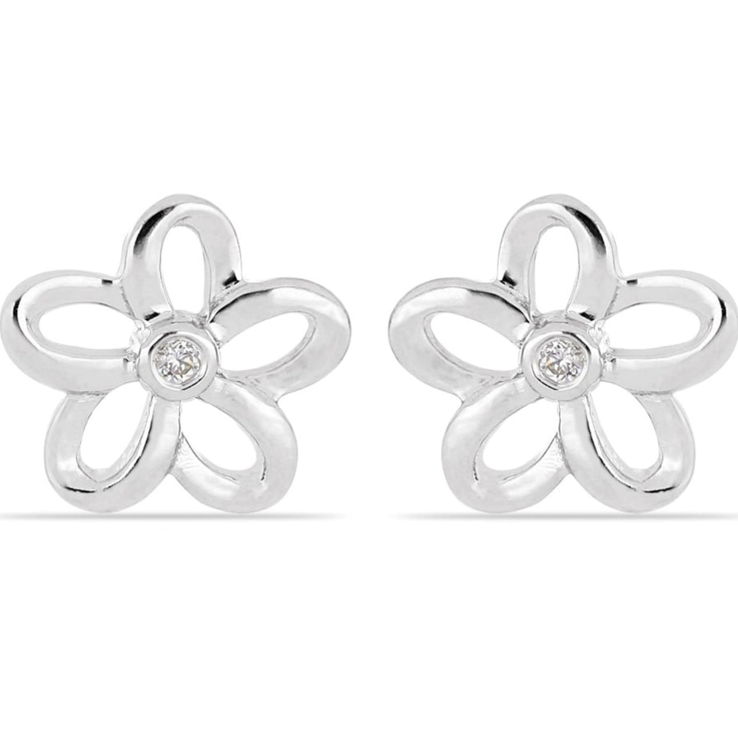 OPEN FLOWER EARRINGS - STERLING SILVER