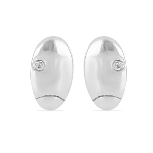 SOLID OVAL EARRINGS - STERLING SILVER