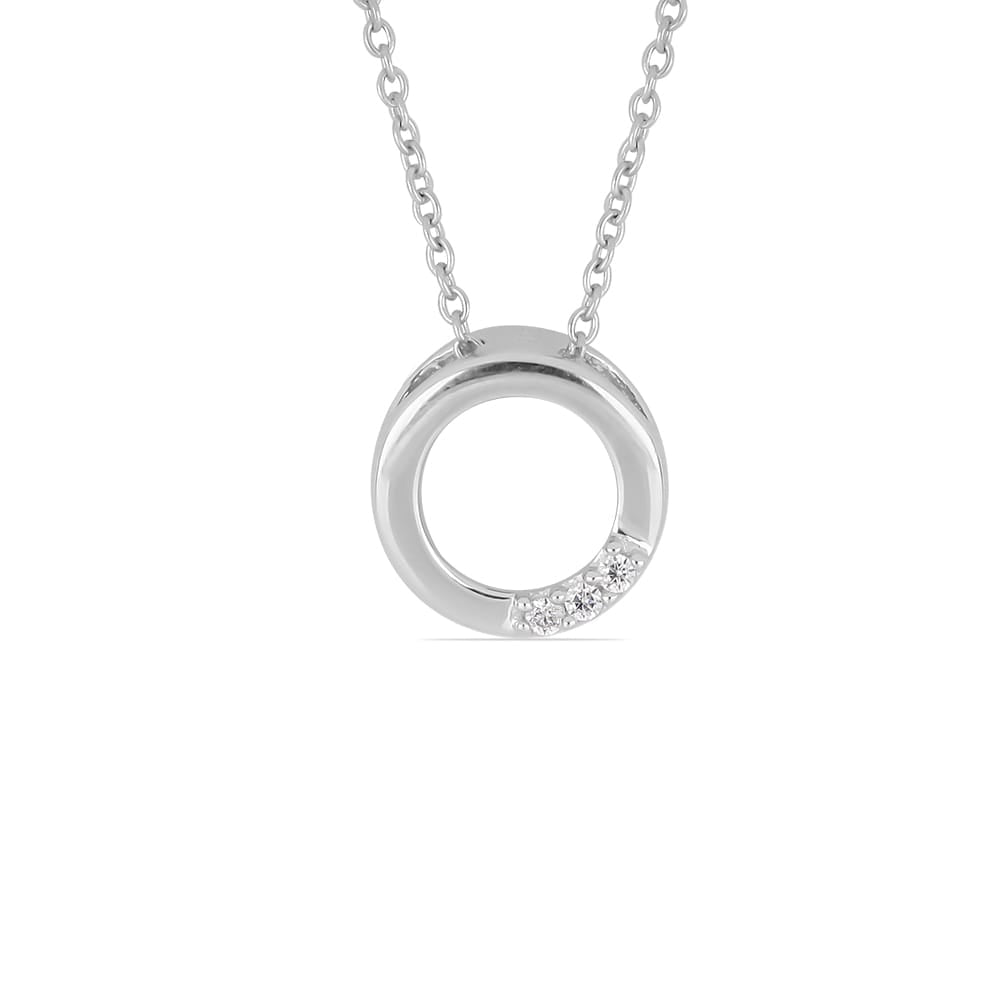 CIRCLE PENDANT NECKLACE - STERLING SILVER