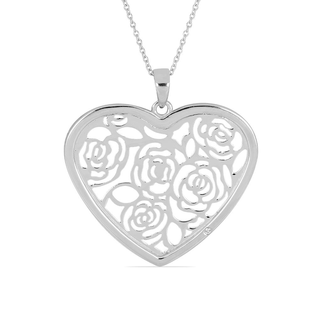 ORNATE HEART PENDANT, LARGE - STERLING SILVER