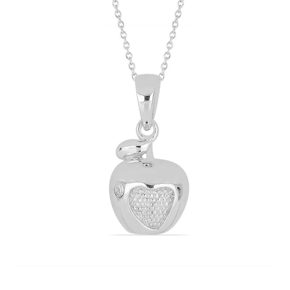 CHARMING APPLE PENDANT NECKLACE - STERLING SILVER