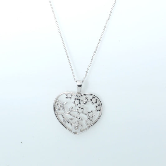 ORNATE HEART PENDANT NECKLACE, SMALL - STERLING SILVER